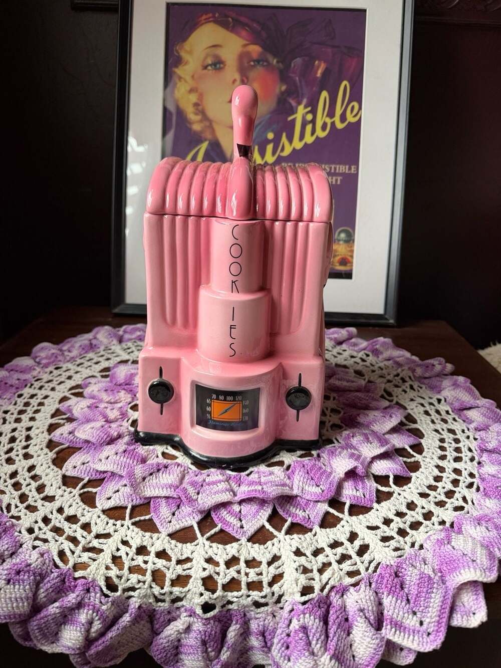 Vandor Pink Flamingo Radio Cookie Jar 1998